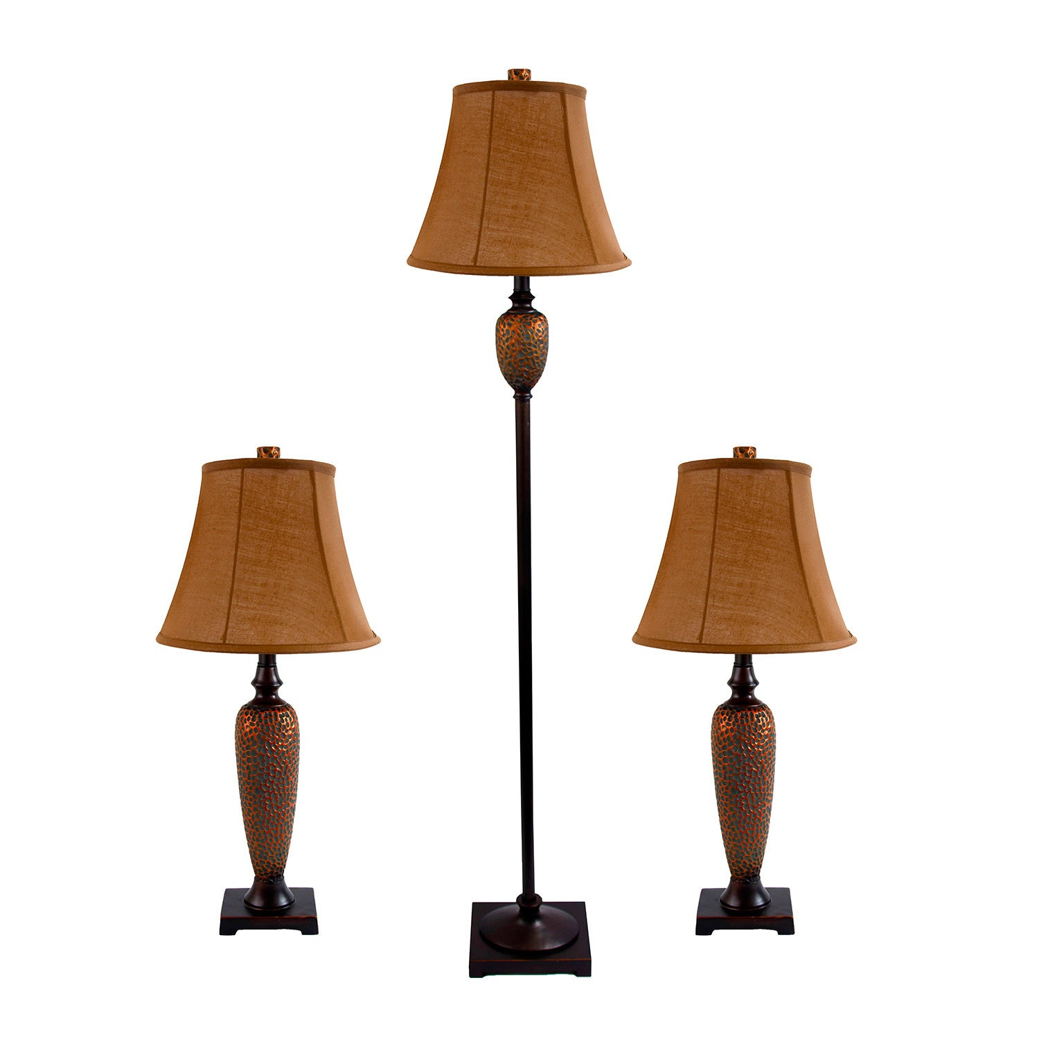 Copper Grove Delta Hammered Bronze Lamp Set 2 Table Lamps 1 Floor Lamp throughout proportions 1500 X 1500