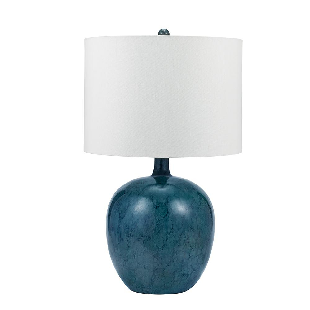 Cresswell 28 In Blue And Indigo Coastal Tye Dye Round Gourd Table Lamp And Led Bulb intended for proportions 1000 X 1000