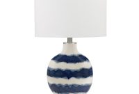 Cresswell 315 In White And Blue Coastal Ombre Striped Ceramic Table Lamp And Led Bulb with measurements 1000 X 1000