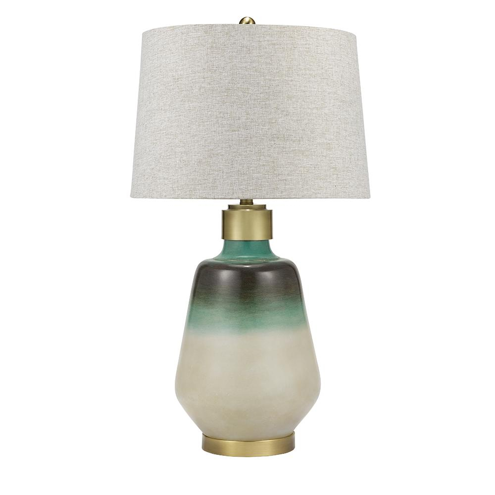 Cresswell 325 In Ombre Blue With Green And Iron Coastal Table Lamp in size 1000 X 1000