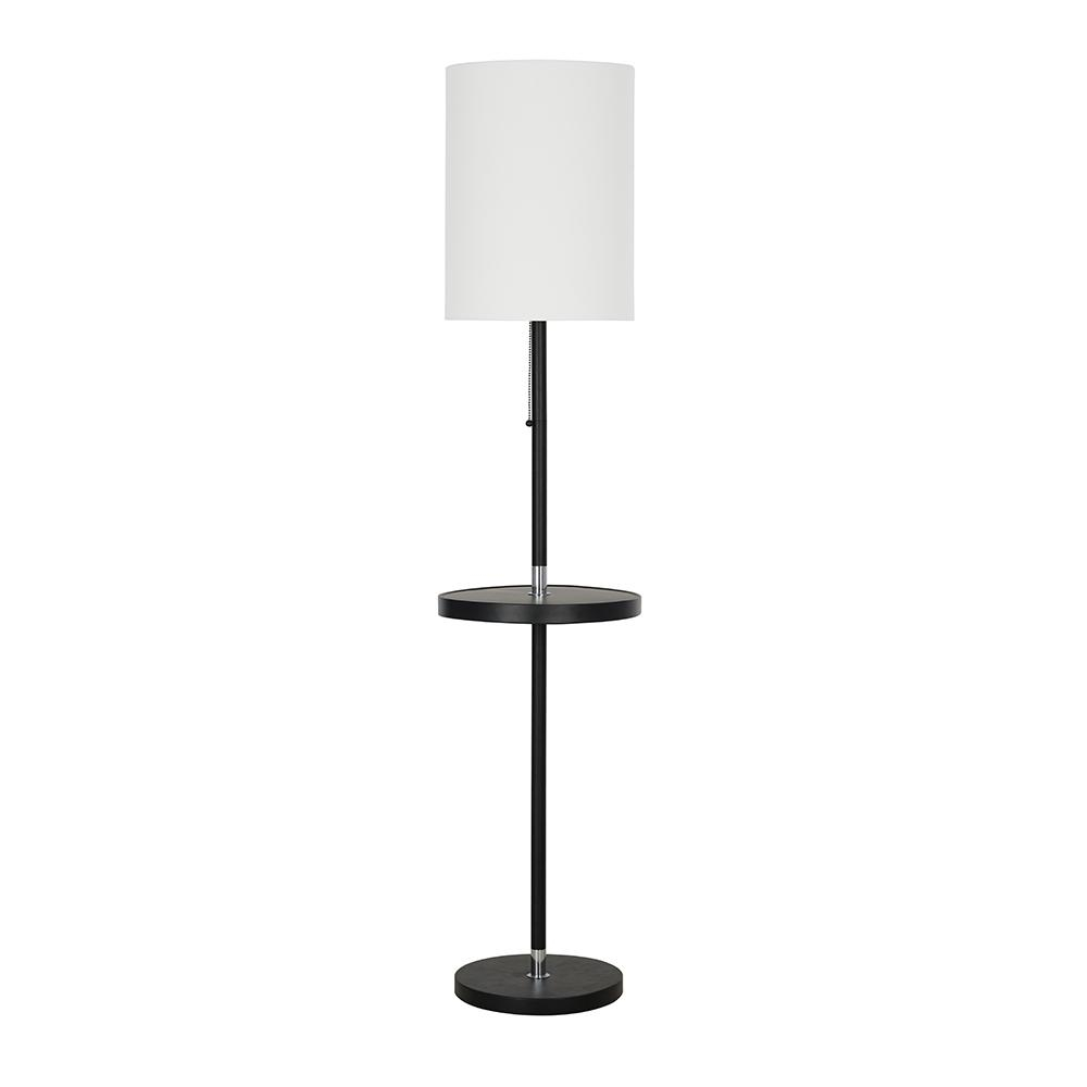 Cresswell 60 In Black With Plated Chrome Metal Accents Transitional Floor Lamp With Table intended for measurements 1000 X 1000