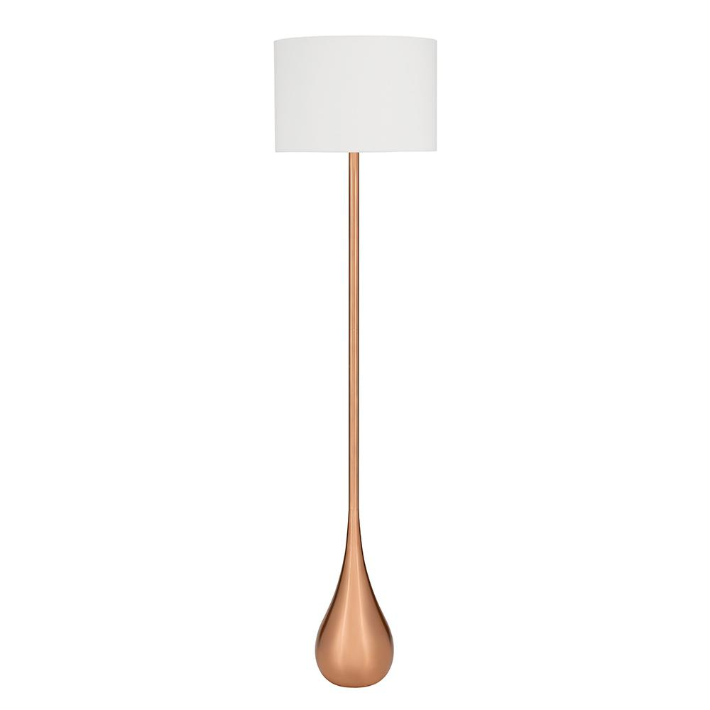 Cresswell 60 In Metallic Copper Mid Century Modern Metal Teardrop Floor Lamp And Led Bulb with size 1000 X 1000