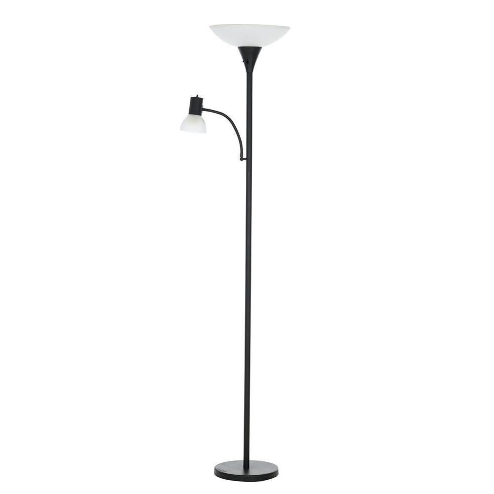 Cresswell 72 In Matte Black Transitional Floor Lamp With Reading Light throughout sizing 1000 X 1000