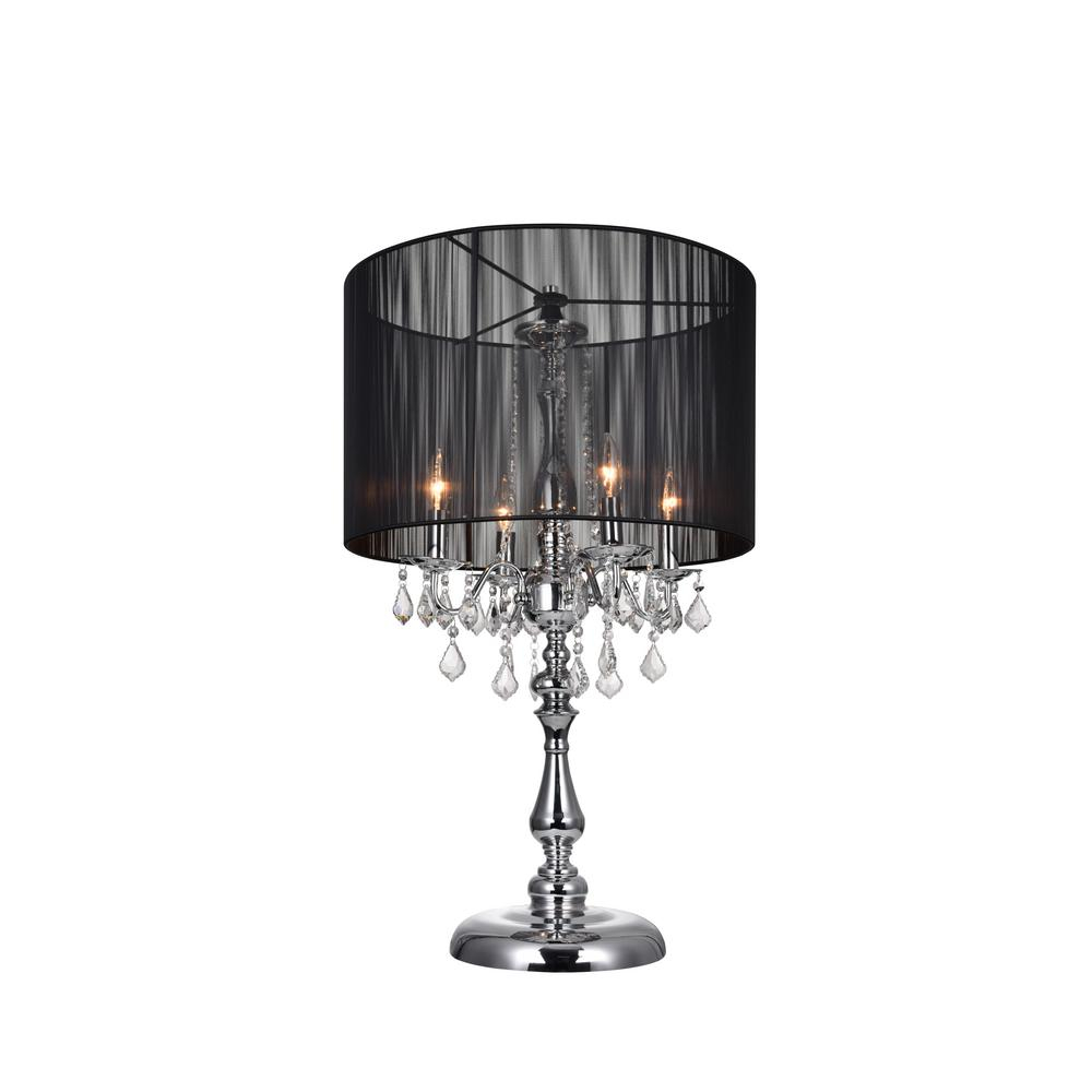 Cwi Lighting Sheer 32 In Chrome Table Lamp With Black Shade regarding sizing 1000 X 1000