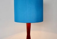 Danish Table Lamp With Teak Base Blue Shade 1960s pertaining to sizing 771 X 1200