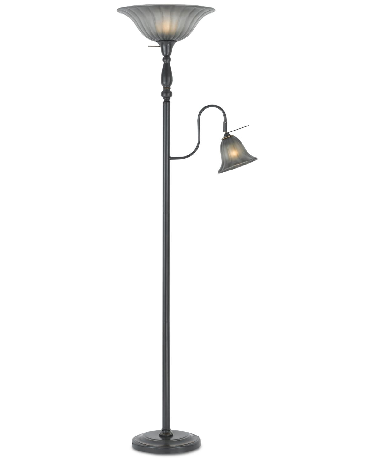 Dark Bronze Torchiere Floor Lamp With Reading Lamp In 2019 intended for size 1200 X 1467