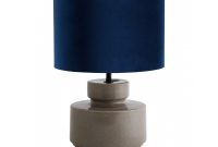 Dascia Grey Ceramic Table Lamp With Navy Velvet Shade in dimensions 1200 X 925