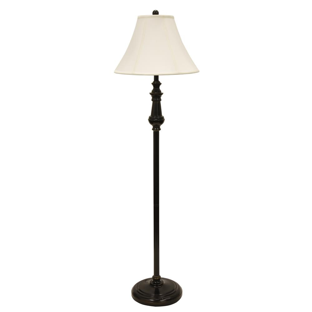 Decor Therapy Adele Sculpted 595 In Bronze Floor Lamp With Linen Shade inside measurements 1000 X 1000