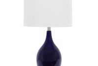 Decor Therapy Anabelle 27 In Indigo Blue Table Lamp With Linen Shade with measurements 1000 X 1000