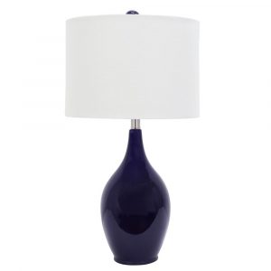 Decor Therapy Anabelle 27 In Indigo Blue Table Lamp With Linen Shade with measurements 1000 X 1000