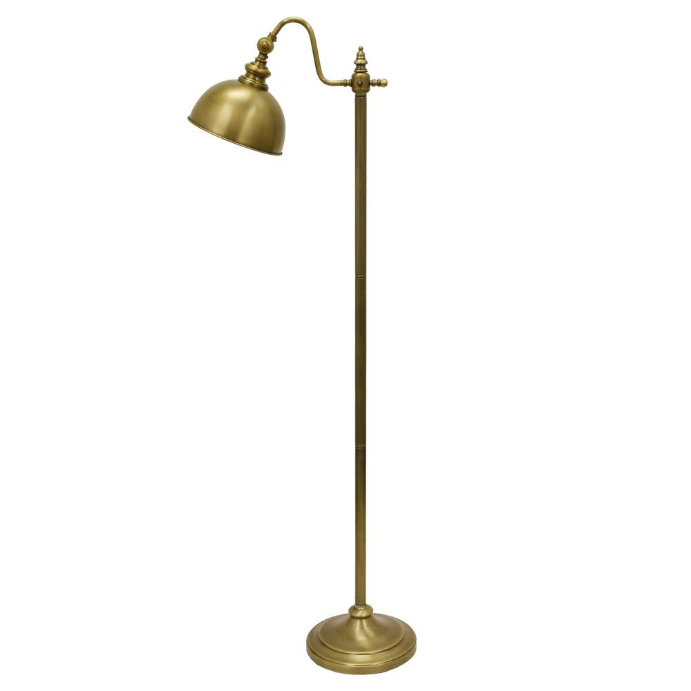 Decor Therapy Chloe Pharmacy 56 In Brass Floor Lamp With Metal Shade intended for proportions 1000 X 1000