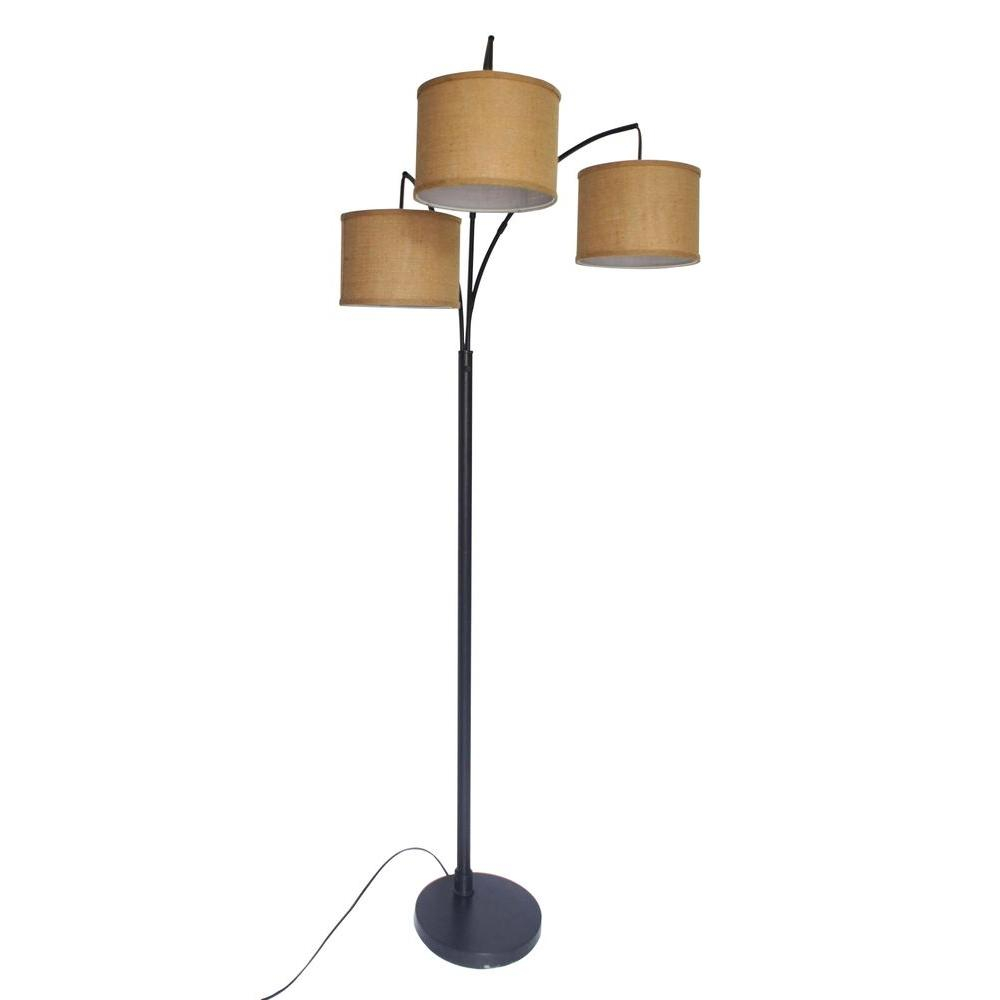 Details About 80 In Floor Lamp 3 Arc Drum Shades Adjustable Poles Metal Base Home Accent Light regarding proportions 1000 X 1000