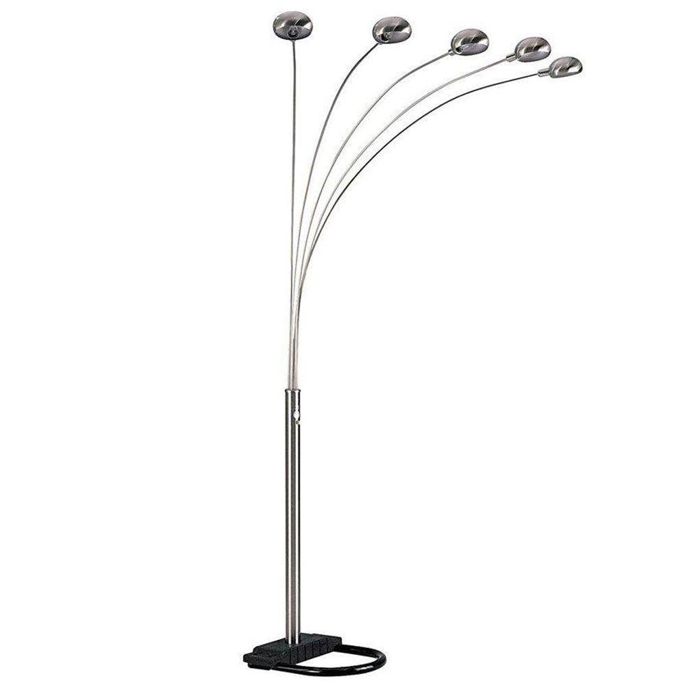 Details About Floor Lamp Dimmer Cylindrical Modern Rotary Satin Brushed Nickel Plug In 5 Arms inside dimensions 1000 X 1000