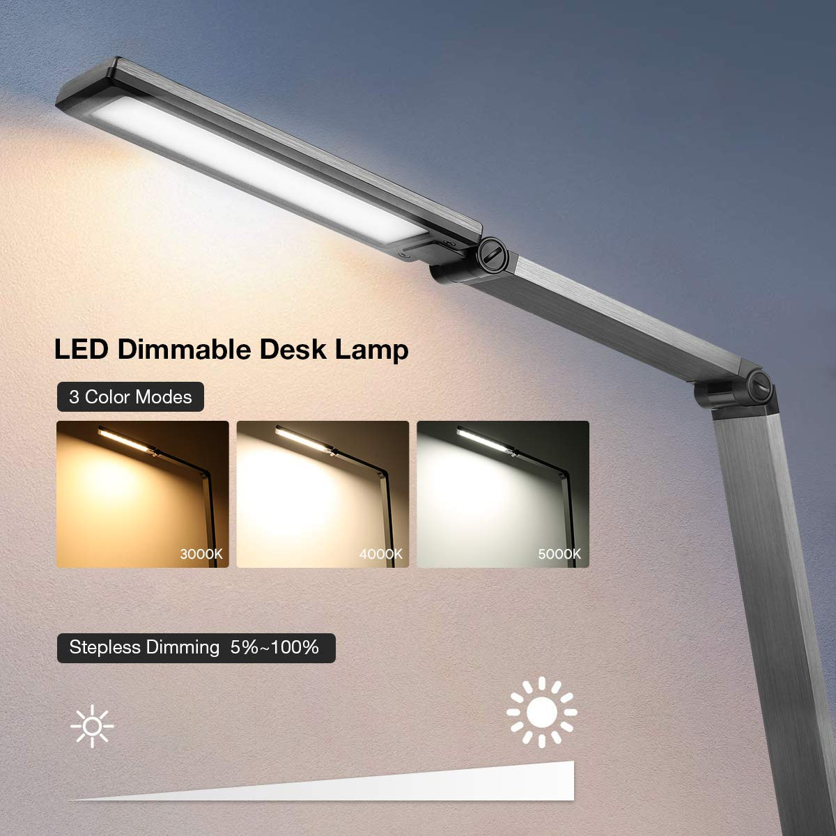 Details About Le Led Desk Lamp Eye Caring Table Lamps Dimmable Office Lamp With Usb Charging within measurements 1200 X 1200