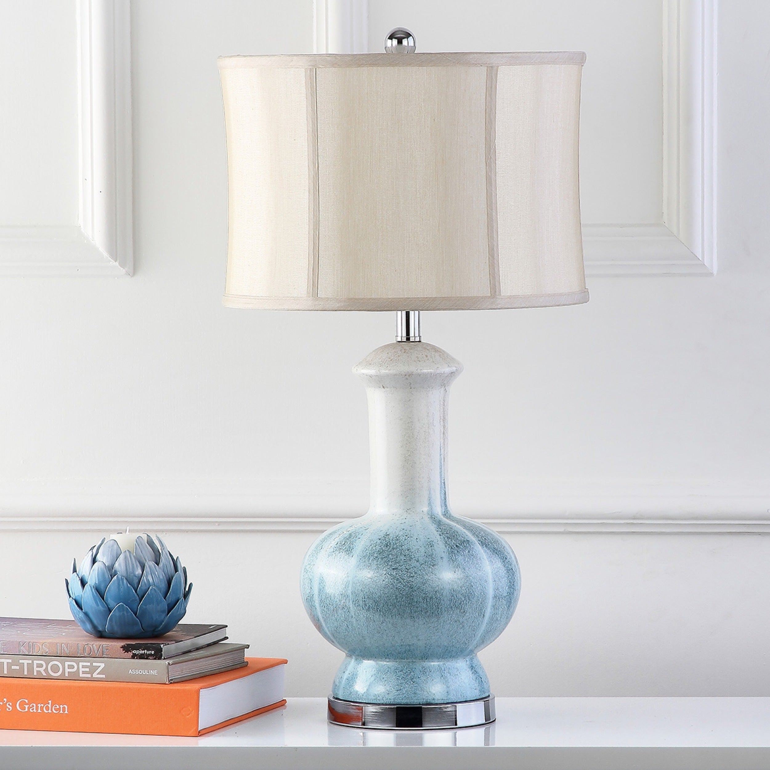 Details About Safavieh Lighting 285 Inch Oceans Blue Glazed Ceramic Table Lamp intended for proportions 2500 X 2500