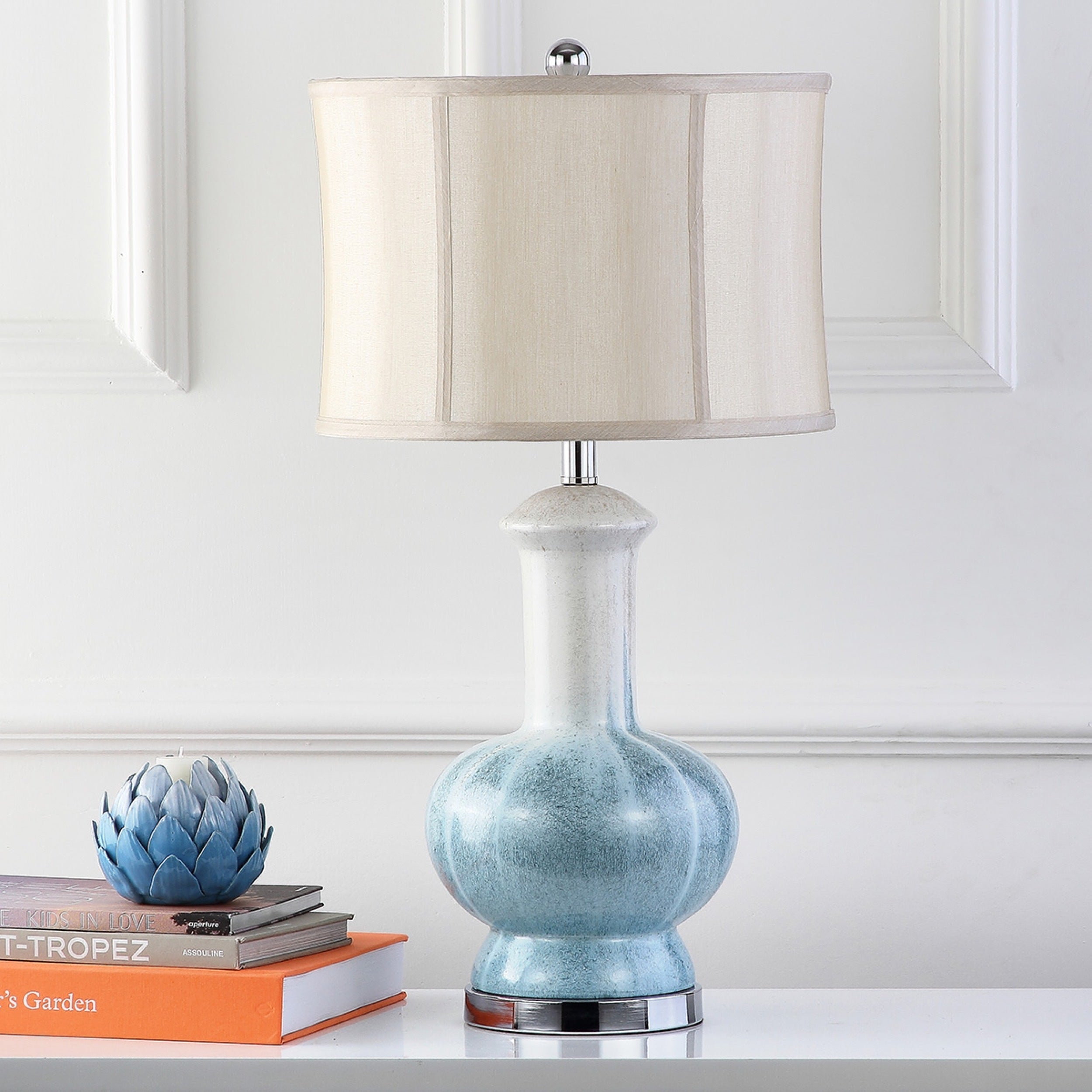 Details About Safavieh Lighting 285 Inch Oceans Blue Glazed Ceramic Table Lamp pertaining to measurements 2500 X 2500