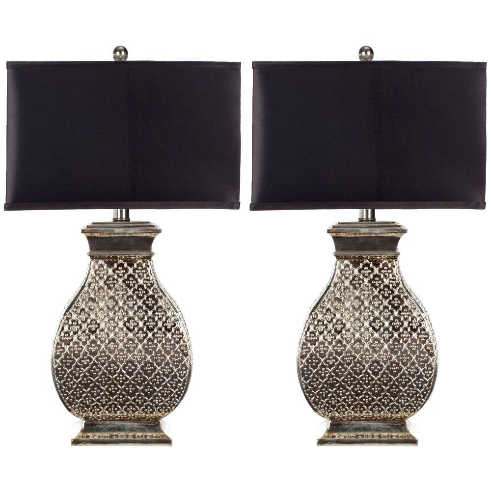 Details About Safavieh Table Lamp 30 In Classic Black Shade Silver Resin Base Set Of 2 pertaining to size 1000 X 1000