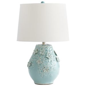 Details About Table Lamp Light Blue Ceramic Glaze Bedside Farmhouse Lighting Country Flowers in sizing 1800 X 1800