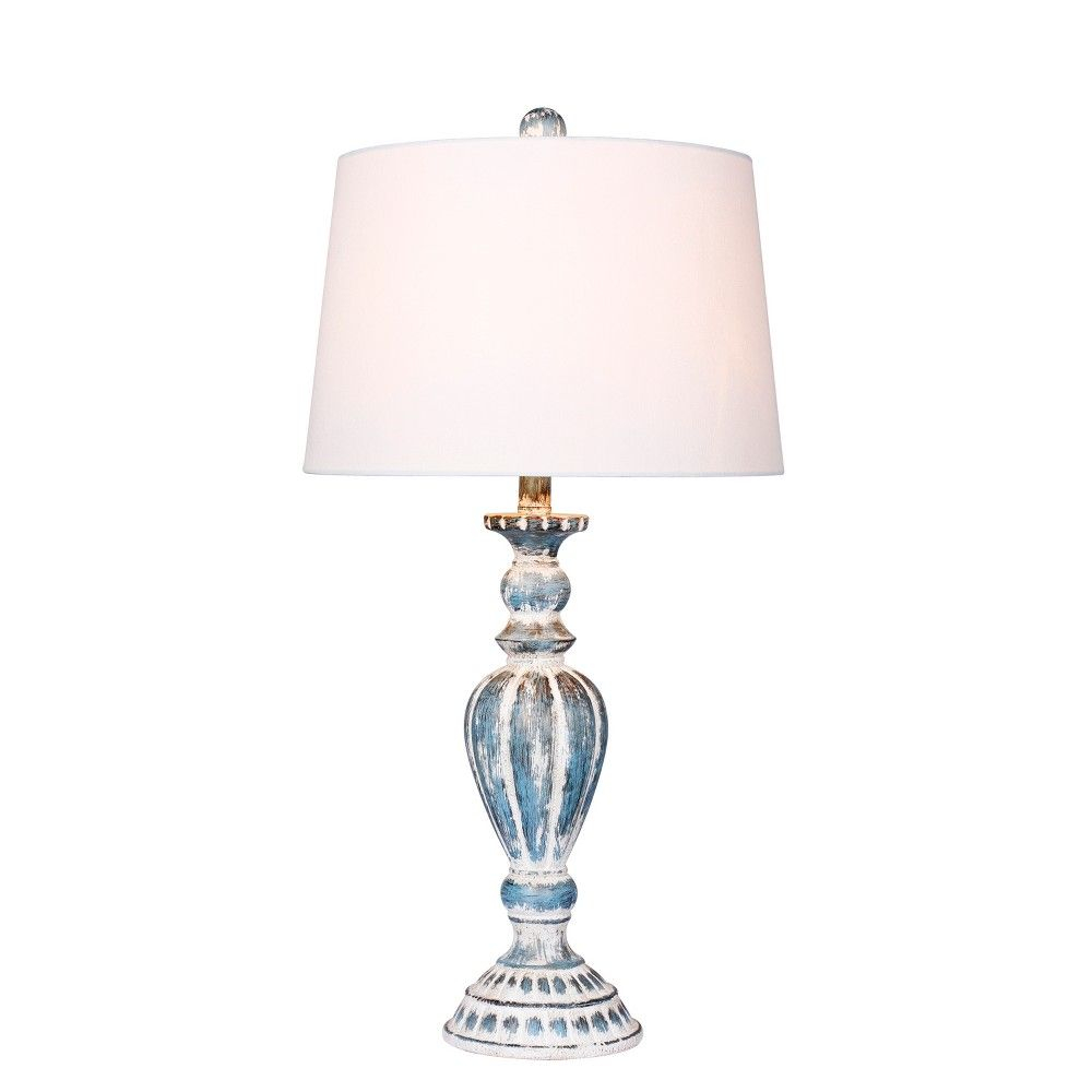 Distressed Candlestick Resin Table Lamp In Cottage Antique intended for proportions 1000 X 1000