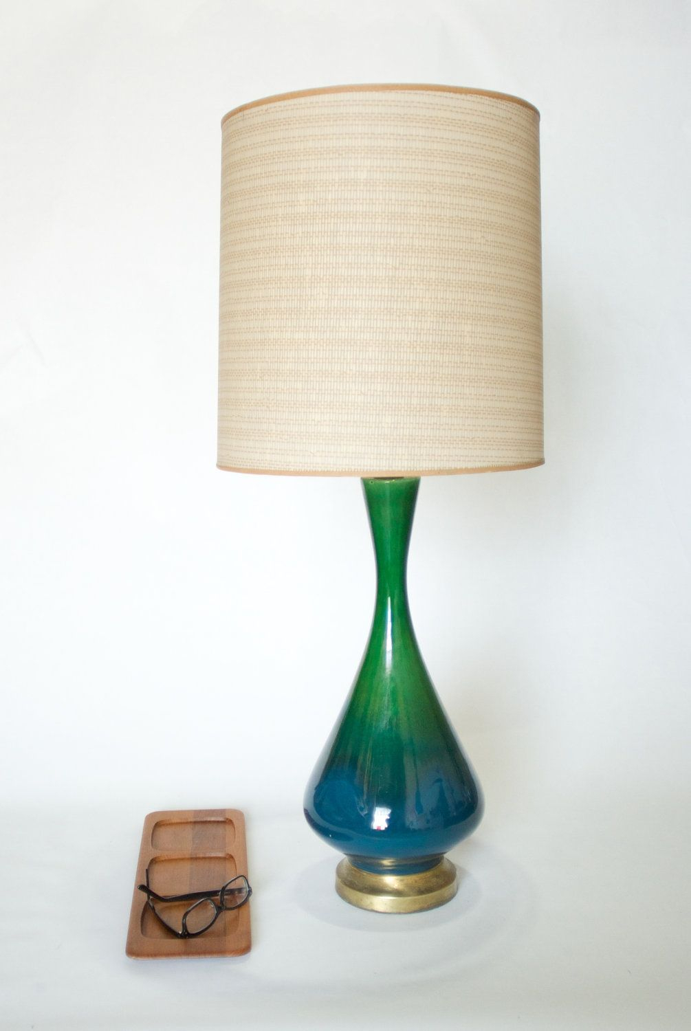 Drip Glaze Mid Century Ceramic Lamp Blue And Green Home throughout proportions 1005 X 1500
