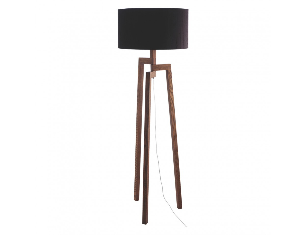 Dylan Wooden Floor Lamp With Black Shade for dimensions 1200 X 925