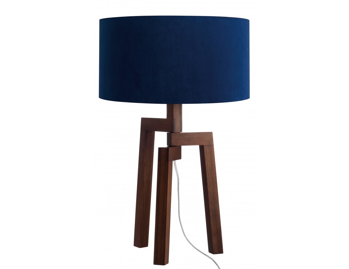 Dylan Wooden Table Lamp With Navy French Velvet Shade with regard to measurements 1200 X 925