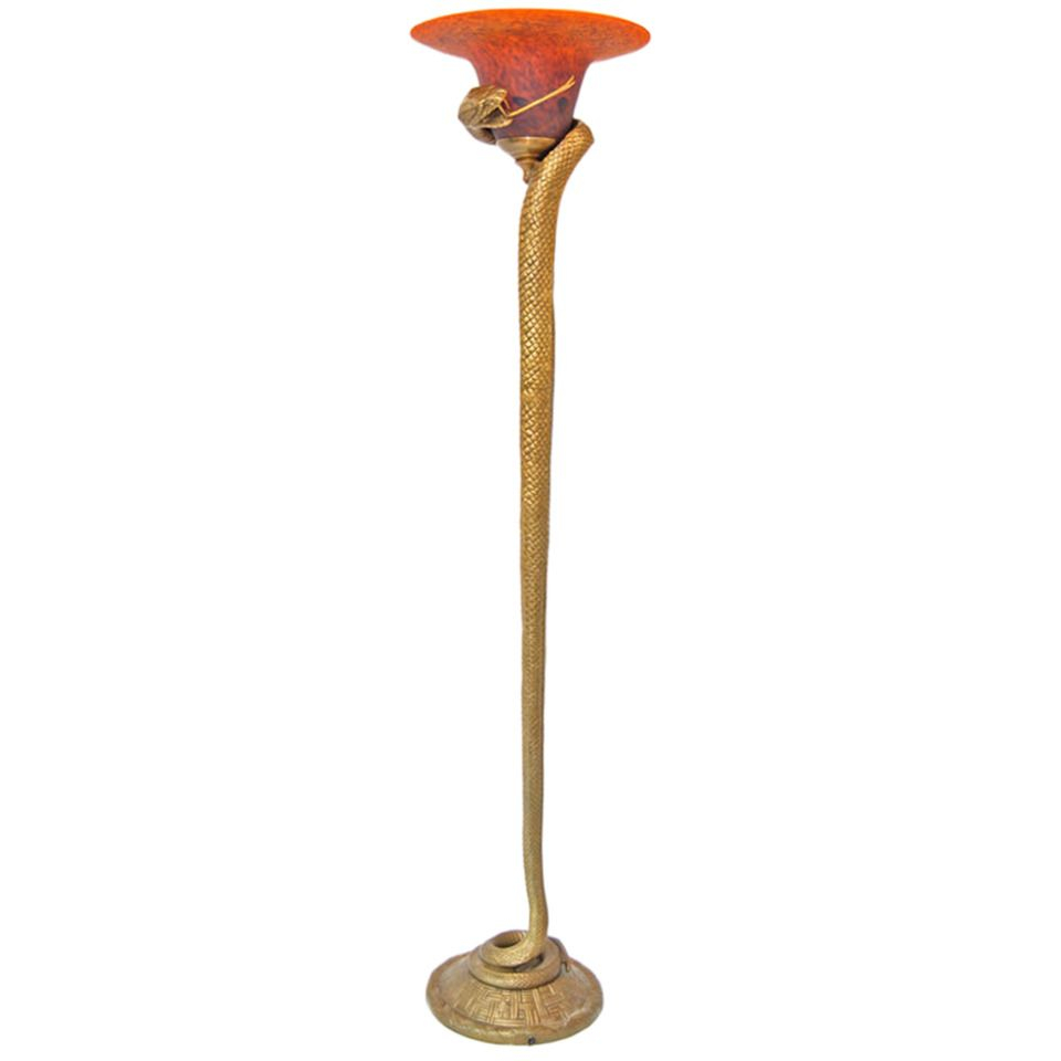 Edgar Brandt Style Bronze Snake Floor Lamp Lighting Ideas for dimensions 960 X 960