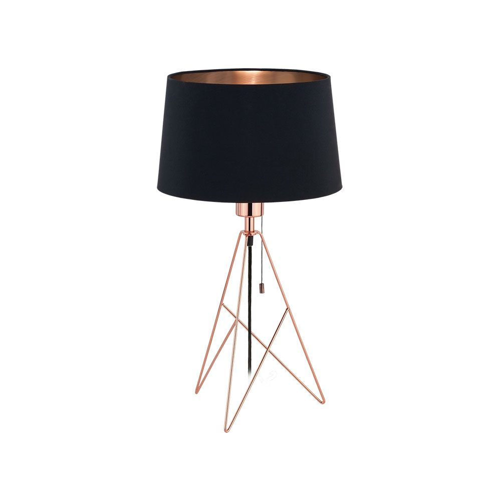 Eglo 39178 Camporale Copper Tripod Table Lamp Black Copper Shade with regard to sizing 1000 X 1000