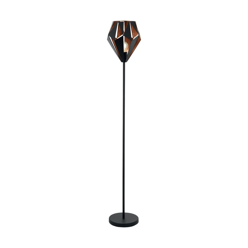 Eglo 49994 Carlton 1 Black And Copper Cage Floor Lamp for dimensions 1000 X 1000