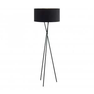 Eglo Fondachelli Nickel Tripod Floor Lamp With Black Shade for sizing 1000 X 1000