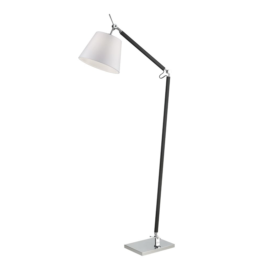 Elegant Adjustable Floor Lamp In Chrome And Black Finish With Off White Shade Sl230 within dimensions 1000 X 1000