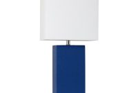 Elegant Designs 21 In Modern Blue Leather Table Lamp With White Fabric Shade with regard to proportions 1000 X 1000