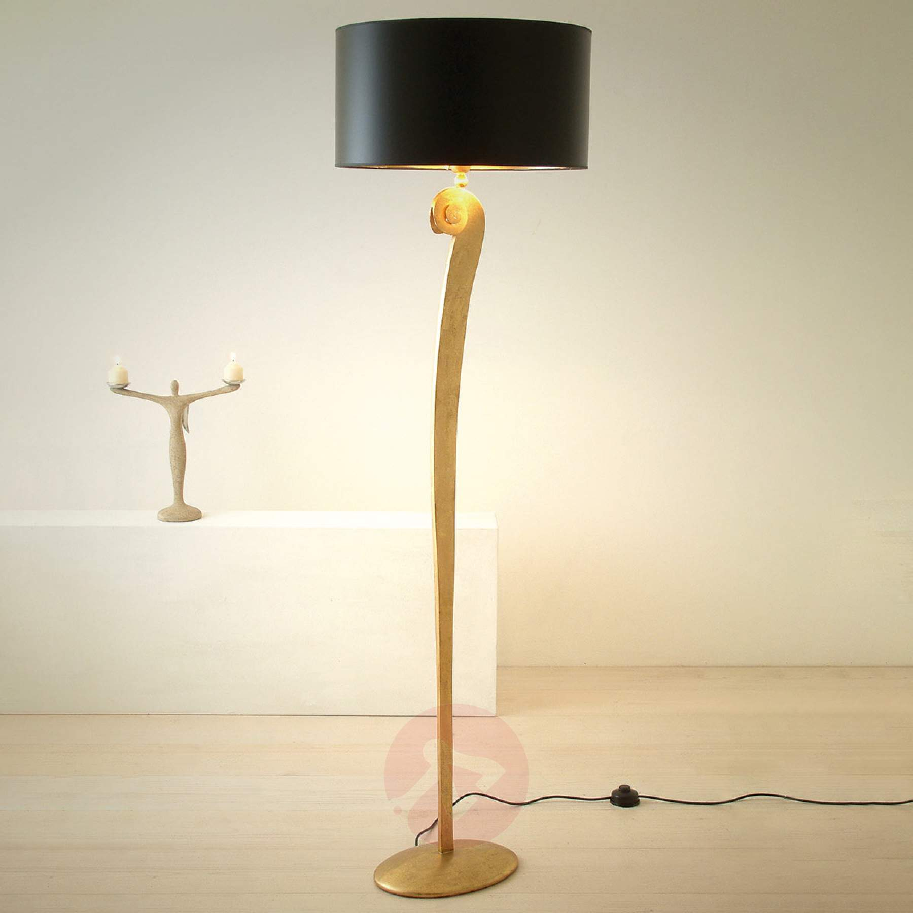 Elegant Floor Lamp Lorgolioso In Gold Black with proportions 1800 X 1800