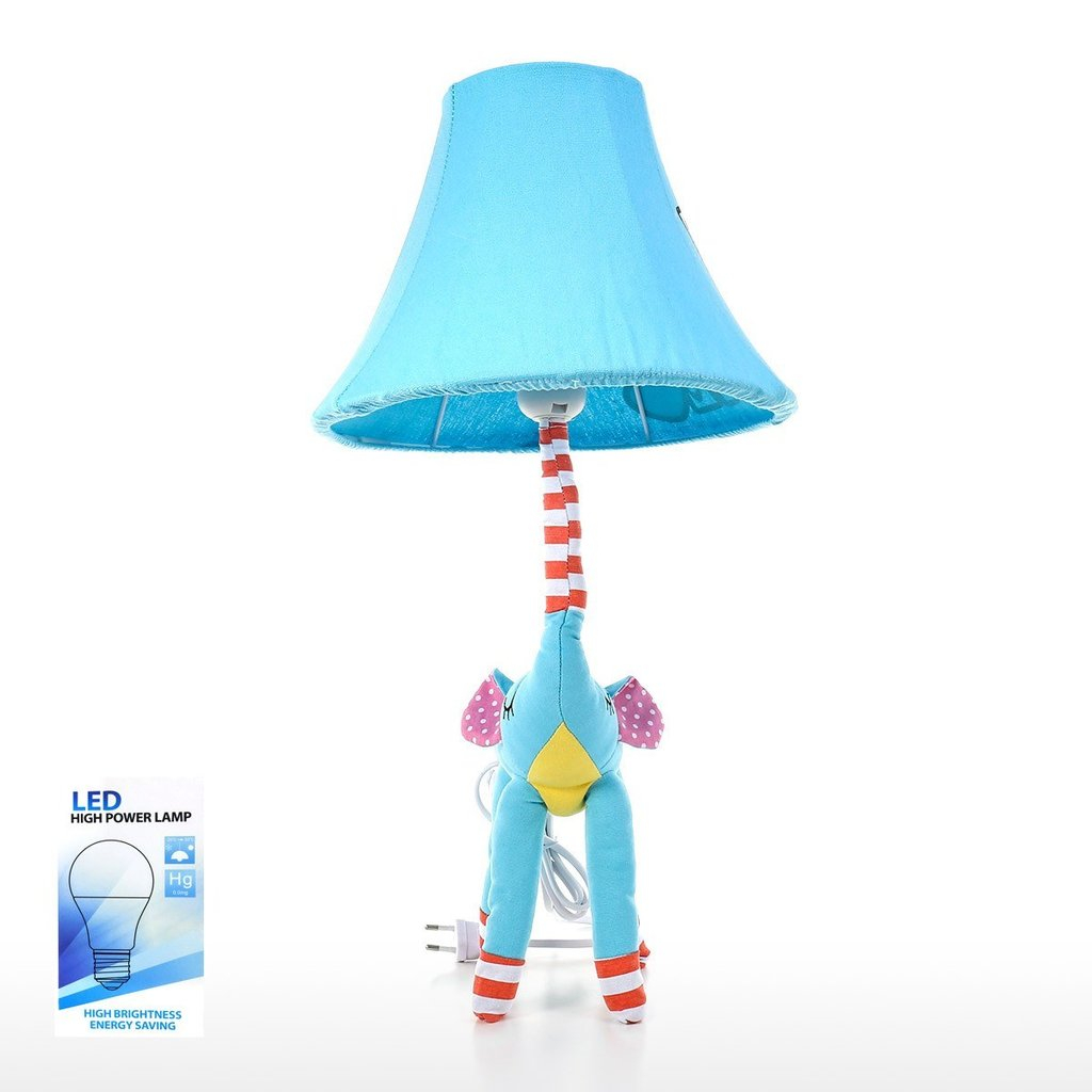 Elephant Blue Table Lamp With Decorative Toy For Kids with regard to measurements 1024 X 1024