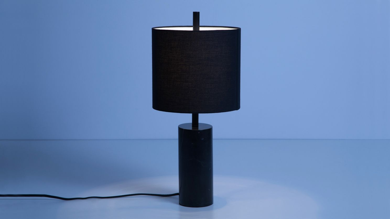 Eq3 Drum Table Lamp Black Chez Moi Black Table regarding measurements 1488 X 836