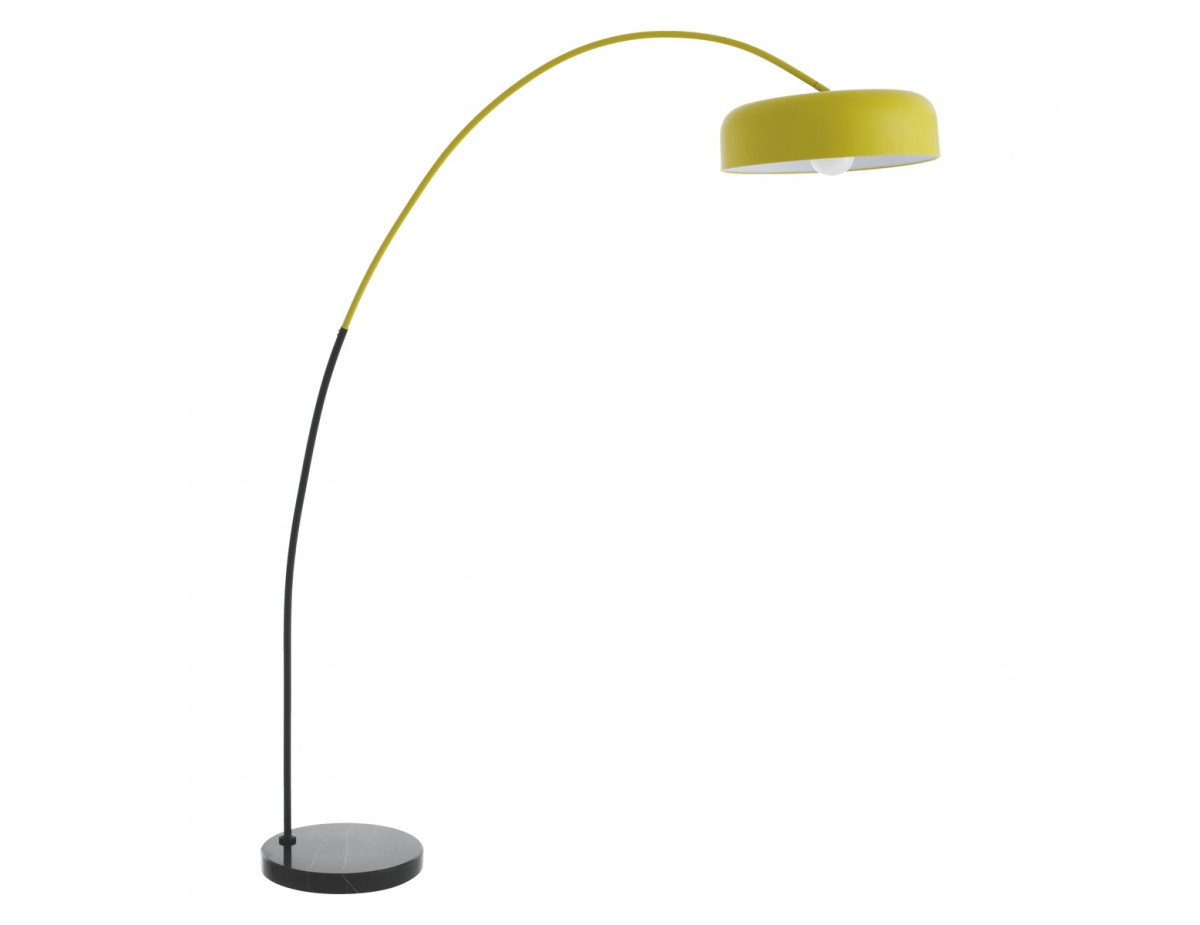 Euan Black Yellow Metal And Marble Overreach Floor Lamp for dimensions 1200 X 925