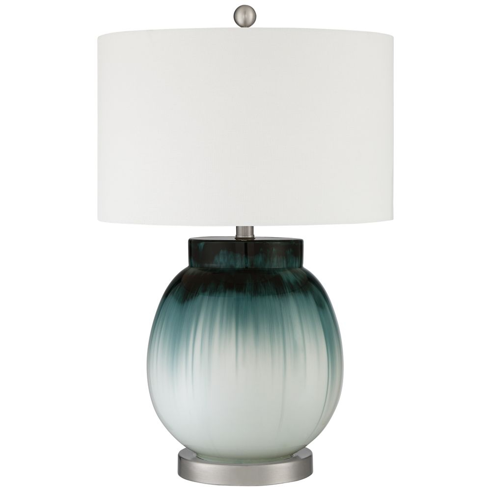 Evelyn Blue Drip Glass Modern Table Lamp Style 63v97 with measurements 1000 X 1000