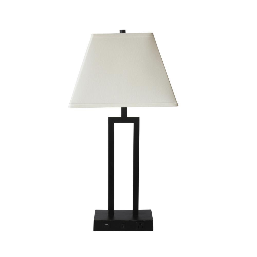 Fangio Lighting 27 In Tech Friendly Bronze Table Lamp With 1 Outlet And 1 Usb Port In Base throughout sizing 1000 X 1000