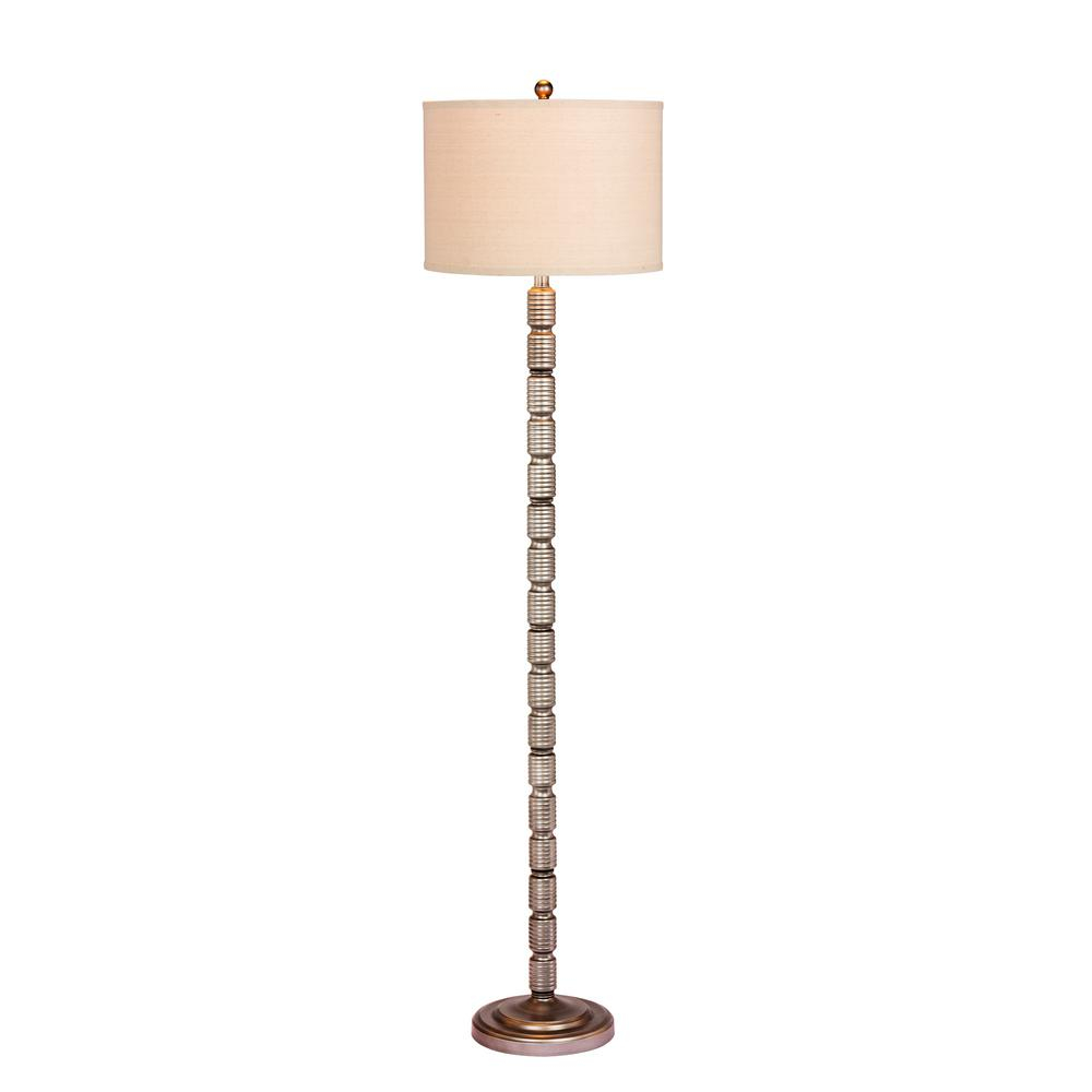 Fangio Lighting 625 In Industrial Ribbed Metal Floor Lamp In An Antique Silver pertaining to measurements 1000 X 1000