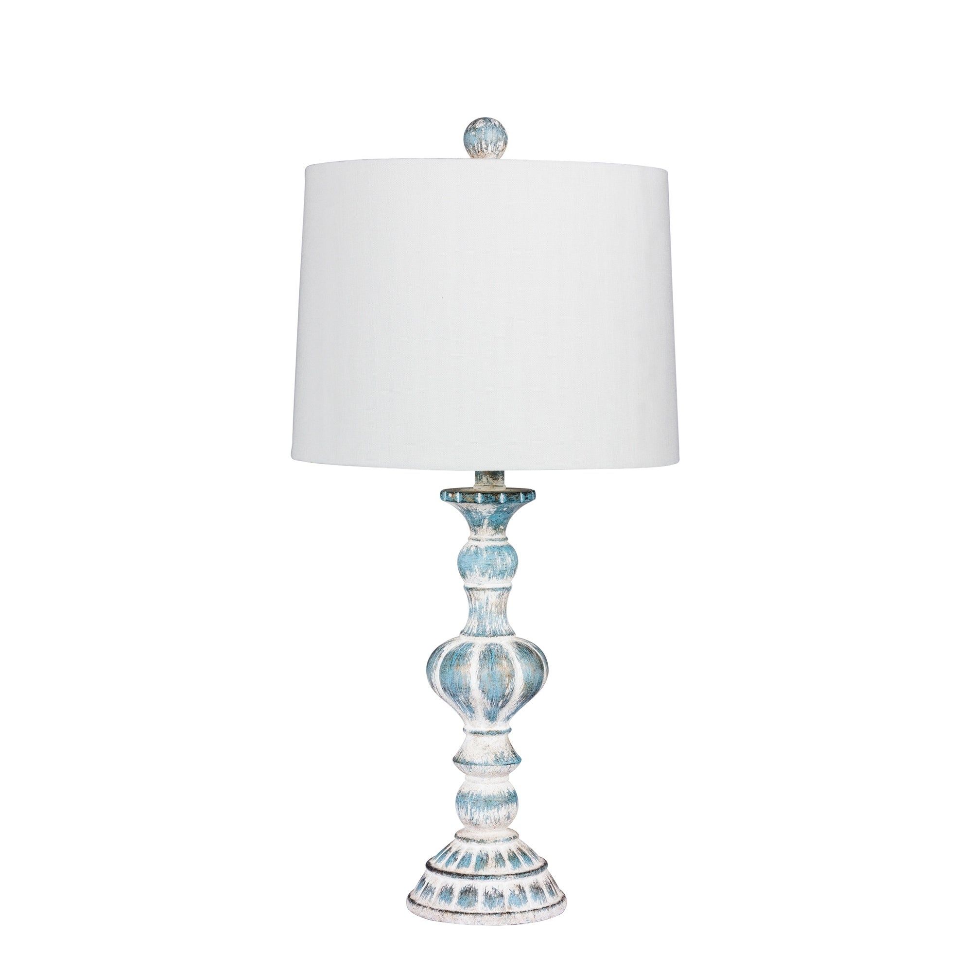 Fangio Lightings 6238cabl 265 In Distressed Sculpted Candlestick Resin Table Lamp In A Cottage Antique Blue Finish regarding proportions 2000 X 2000