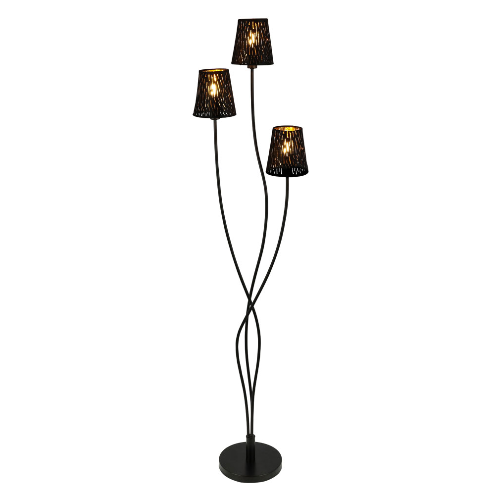 Floor Lamp Metal Velvet Black Gold H 150 Cm Tuxon with sizing 1000 X 1000