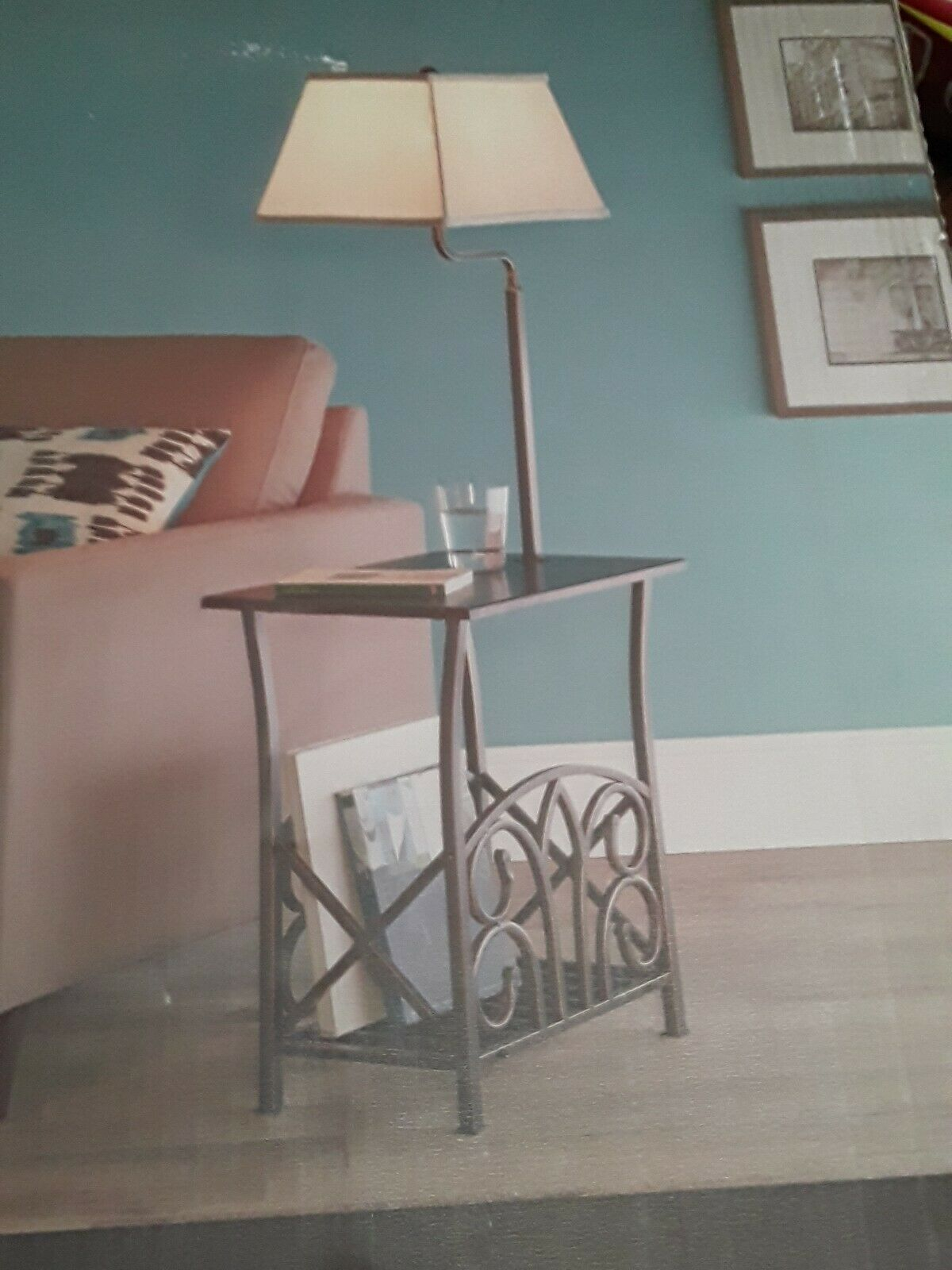 Floor Lamp Toast Fabric Shade 3 Way Switch Shelf Built In Table Bronze 54 Inch intended for sizing 1200 X 1600