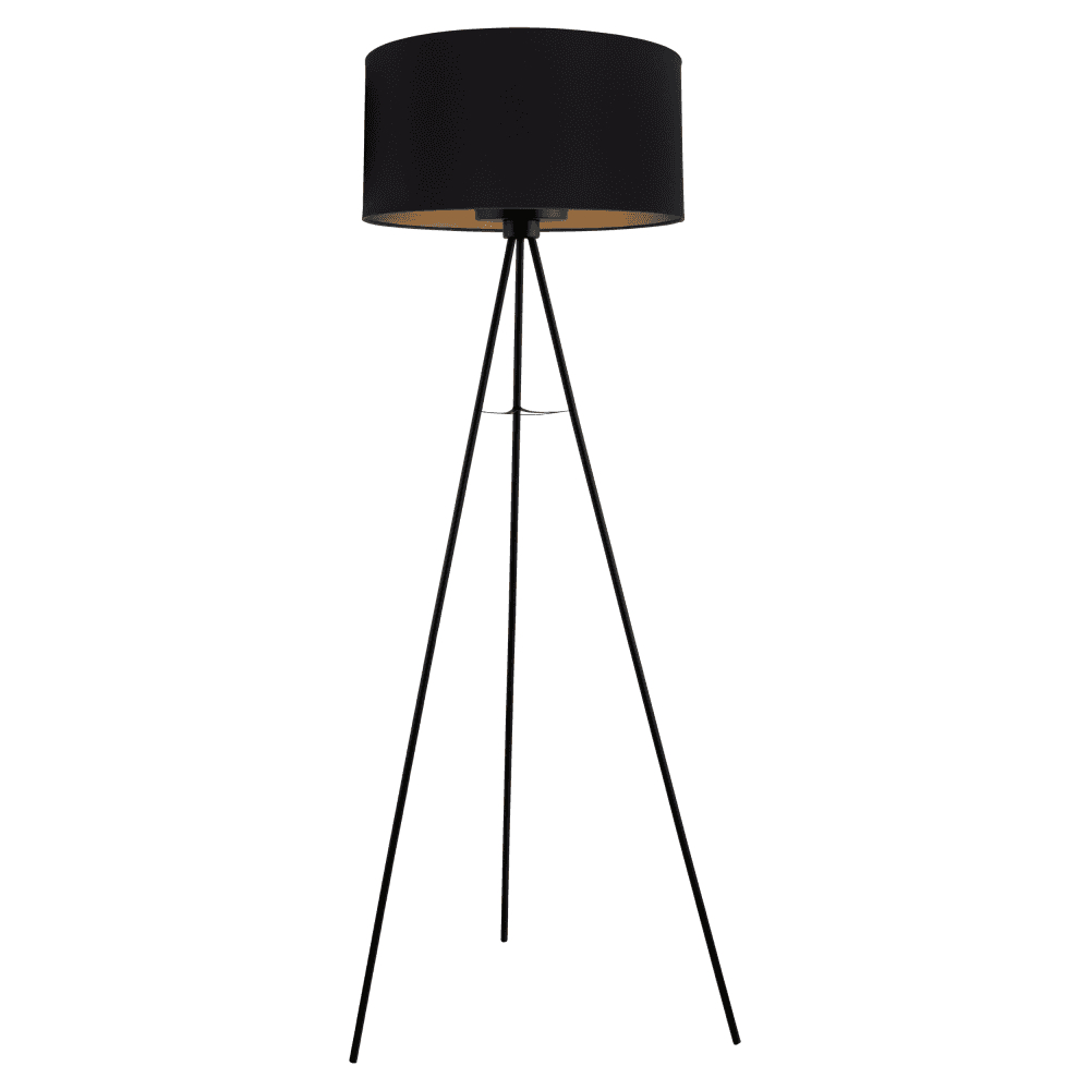 Fondachelli Tripod Floor Lamp In Black With Black And Copper Shade pertaining to proportions 1000 X 1000