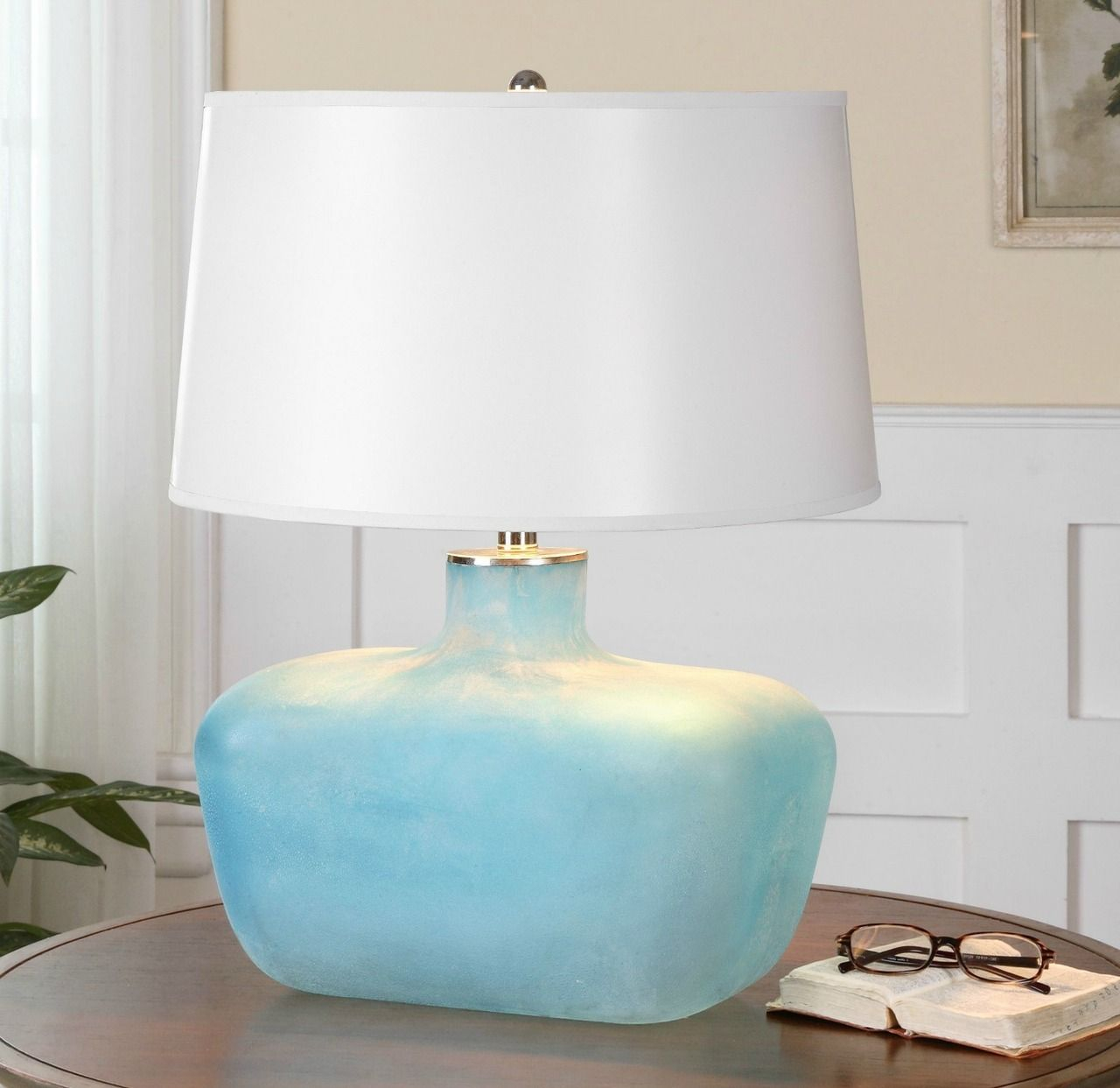 Frosted Ocean Blue Table Lamp Stunning In Person Blue with regard to proportions 1280 X 1243