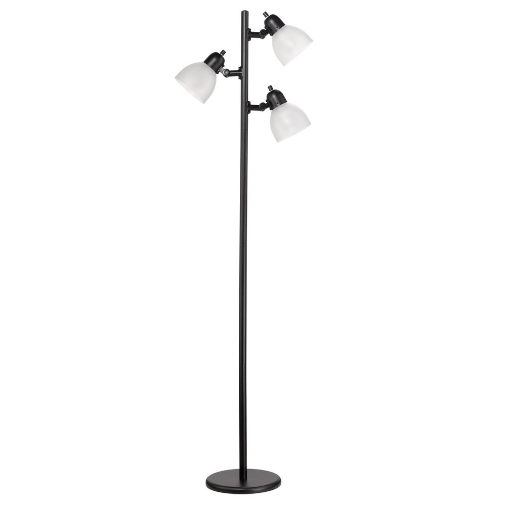 Globe Electric Led For Life 63 In 3 Light Matte Black Floor Lamp regarding size 1000 X 1000