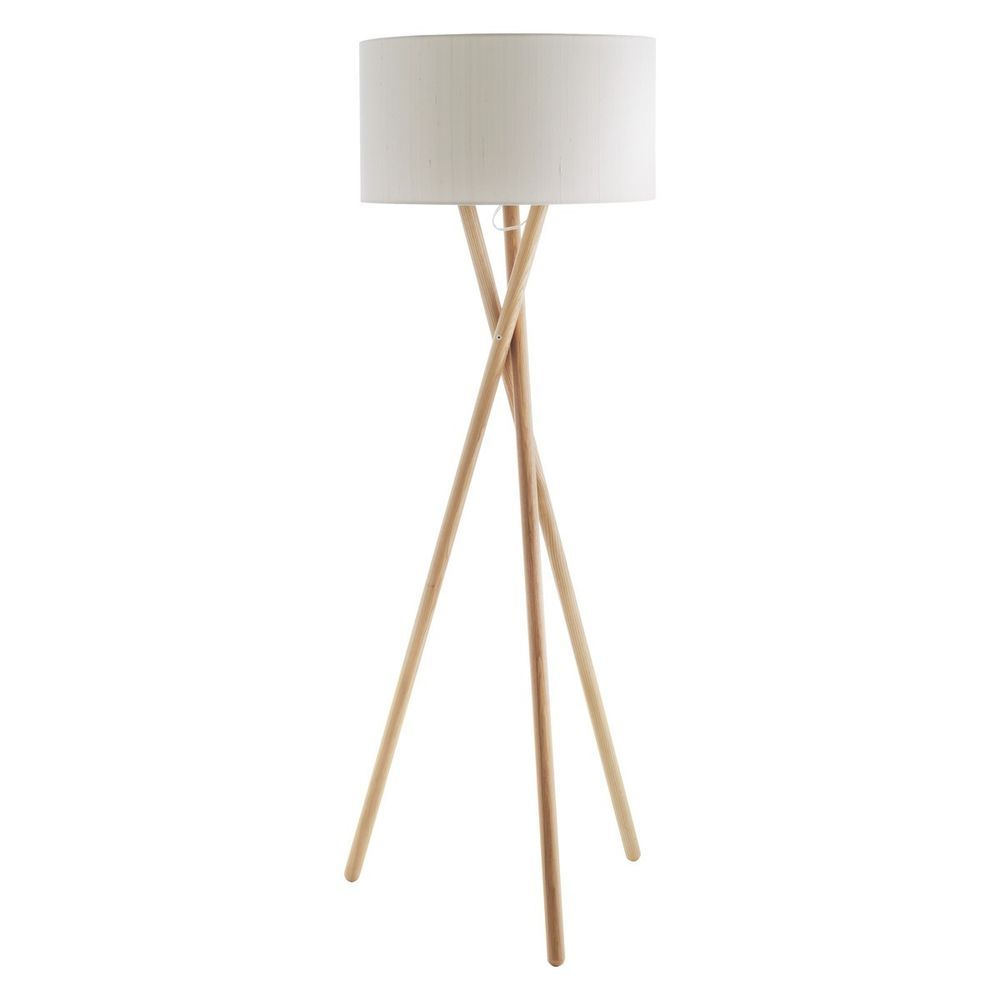 Habitat Lansbury Tripod Wooden Floor Lamp With Habitat White with regard to measurements 1000 X 1000