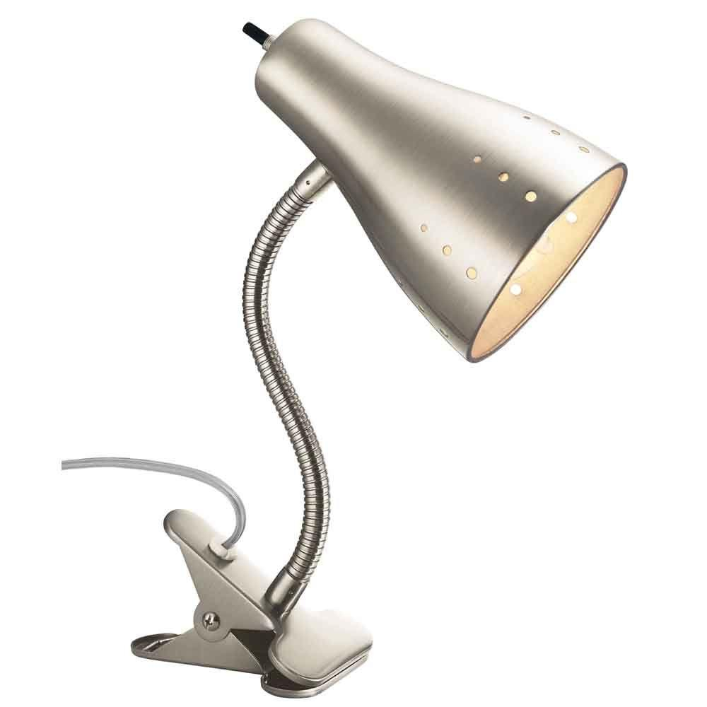 Hampton Bay 13 78 In Satin Chrome Clip Lamp with regard to proportions 1000 X 1000