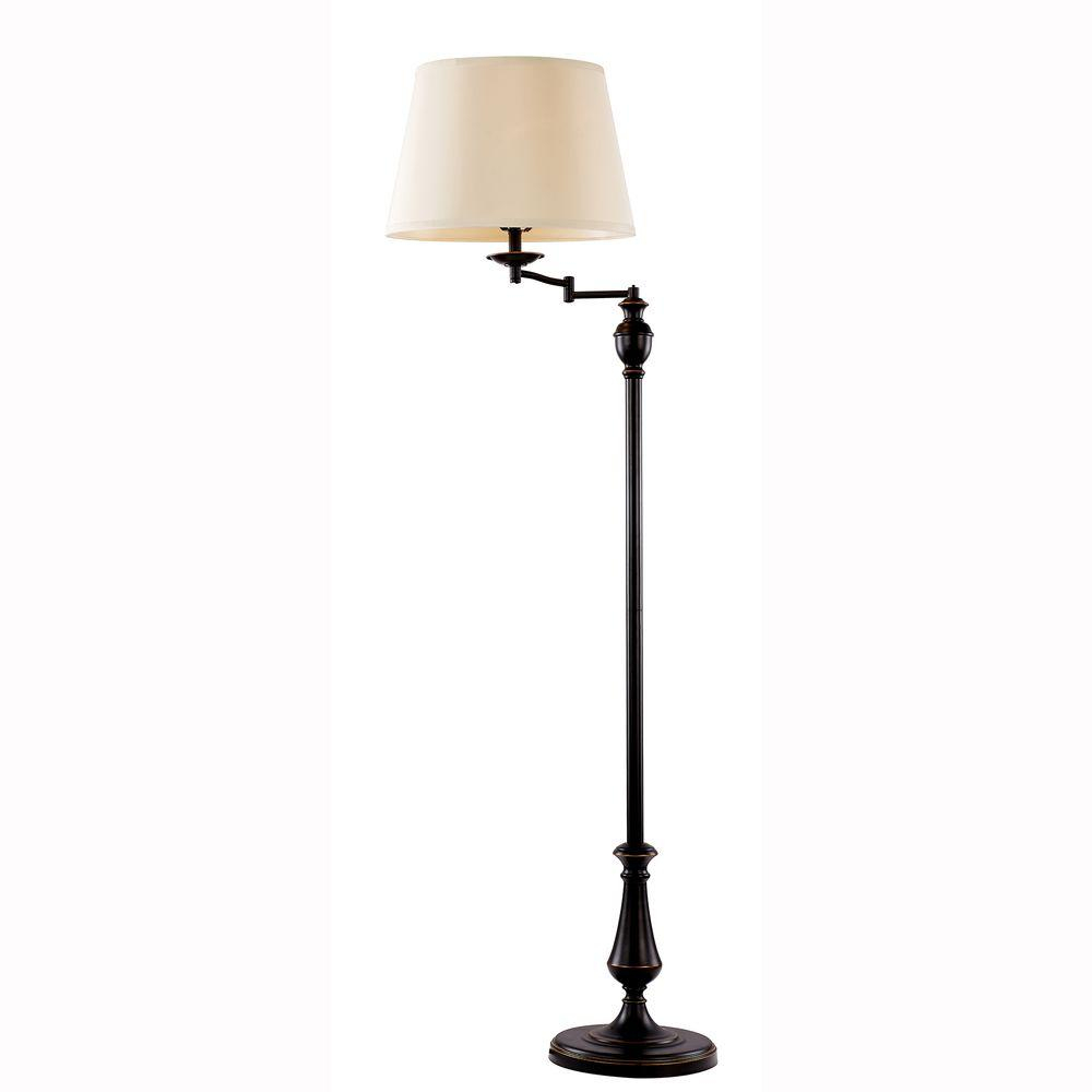 Hampton Bay 59 In H Oil Rubbed Bronze Swing Arm Floor Lamp With Cfl Bulb inside size 1000 X 1000
