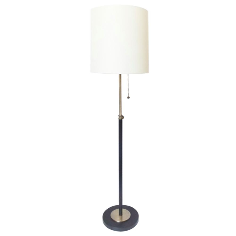 Hampton Bay 63 In Antique Brass And Dark Bronze Floor Lamp With White Nylon Shade throughout dimensions 1000 X 1000