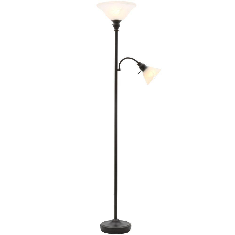 Hampton Bay 71 In Antique Bronze Floor Lamp With Reading Light Ttl 20 Compliant Fixture for dimensions 1000 X 1000